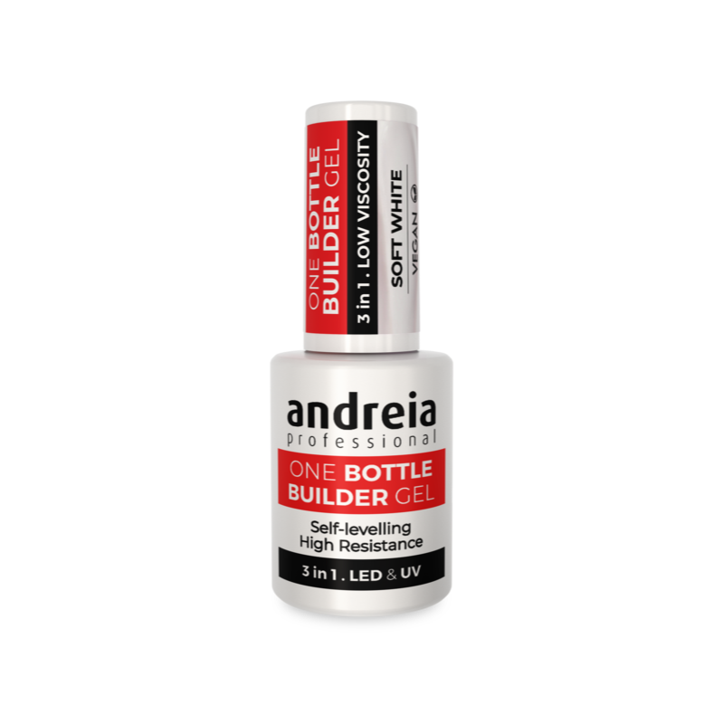 Andreia One Bottle Builder Gel 3 in 1 - Soft White (Low viscosity) 14ml