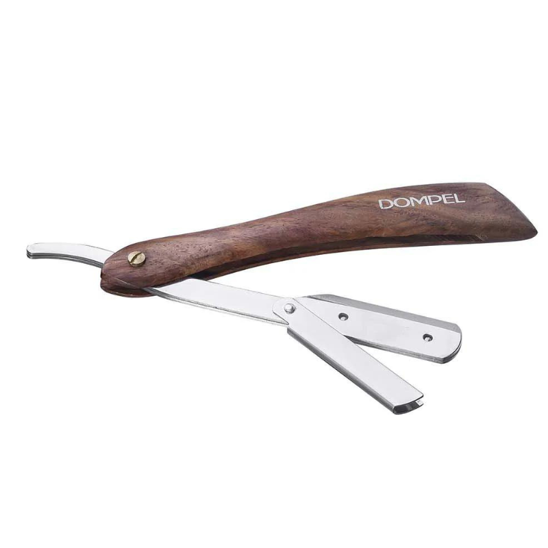 Navalha de Barbear Retrátil Cabo de Madeira Dompel
