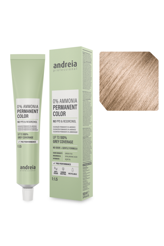 Andreia Coloração Permanente 0% Amoníaco 10.0 Louro Platinado Natural 100ml
