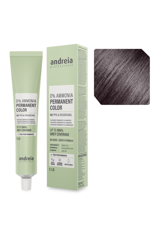 Andreia Coloração Permanente 0% Amoníaco 5.21 Castanho Claro Pérola 100ml