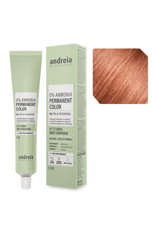 Andreia Coloração Permanente 0% Amoníaco 8.4 Louro Cobre Claro 100ml