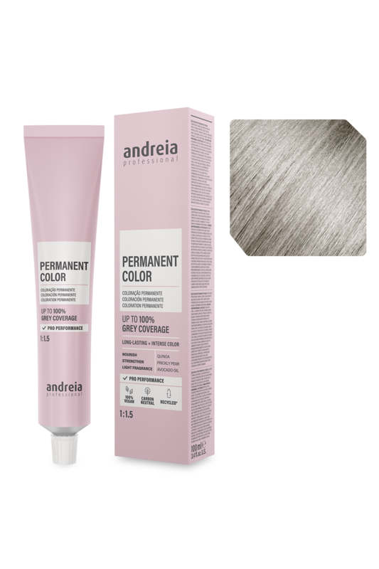 Andreia Coloração Permanente 10.02 Louro Platinado Natural Frio 100ml