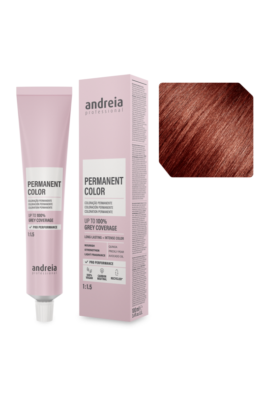 Andreia Coloração Permanente 5.M56 Castanho Claro Mogno Vermelho Violeta 100ml