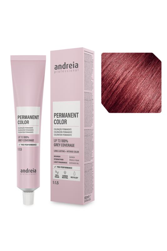 Andreia Coloração Permanente 5.65 Castanho Claro Violeta Vermelho 100ml