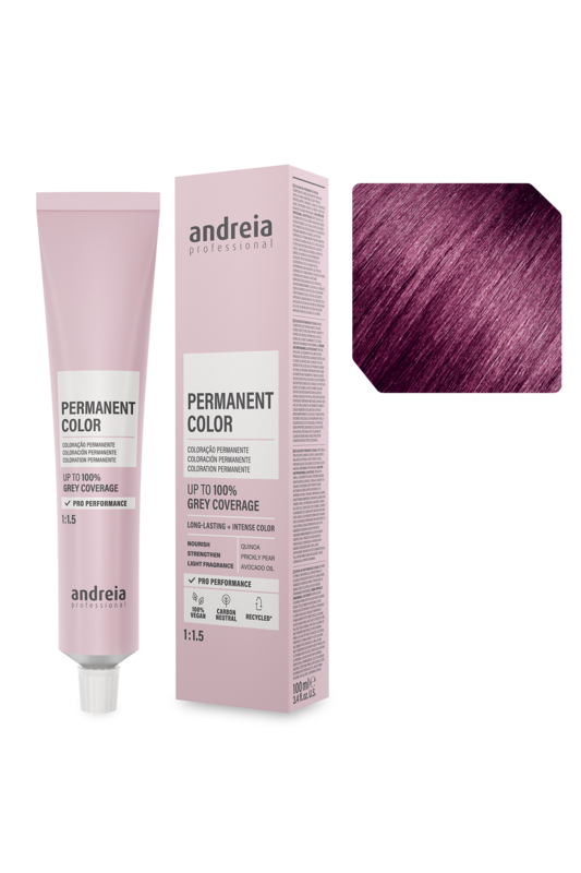 Andreia Coloração Permanente 5.66 Castanho Claro Violeta Intenso 100ml