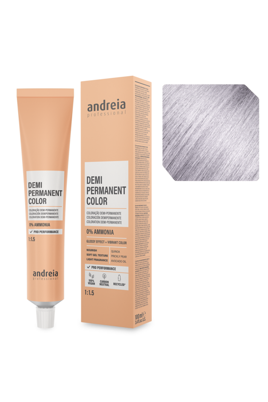 Andreia Coloração Demi Permanente 10.01 Louro Platinado Natural Gelo 100ml