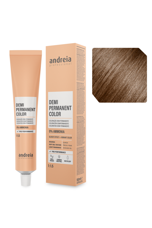 Andreia Coloração Demi Permanente 6.32 Louro Escuro Quente Beige 100ml