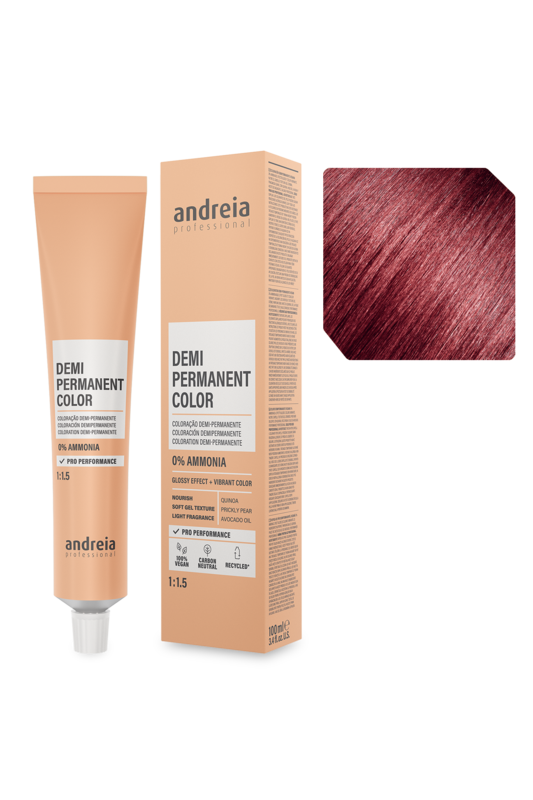 Andreia Coloração Demi Permanente 5.65 Castanho Claro Vermelho Violeta 100ml