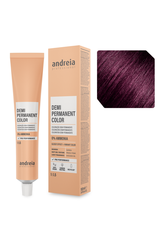 Andreia Coloração Demi Permanente 4.66 Castanho Médio Violeta Intenso 100ml