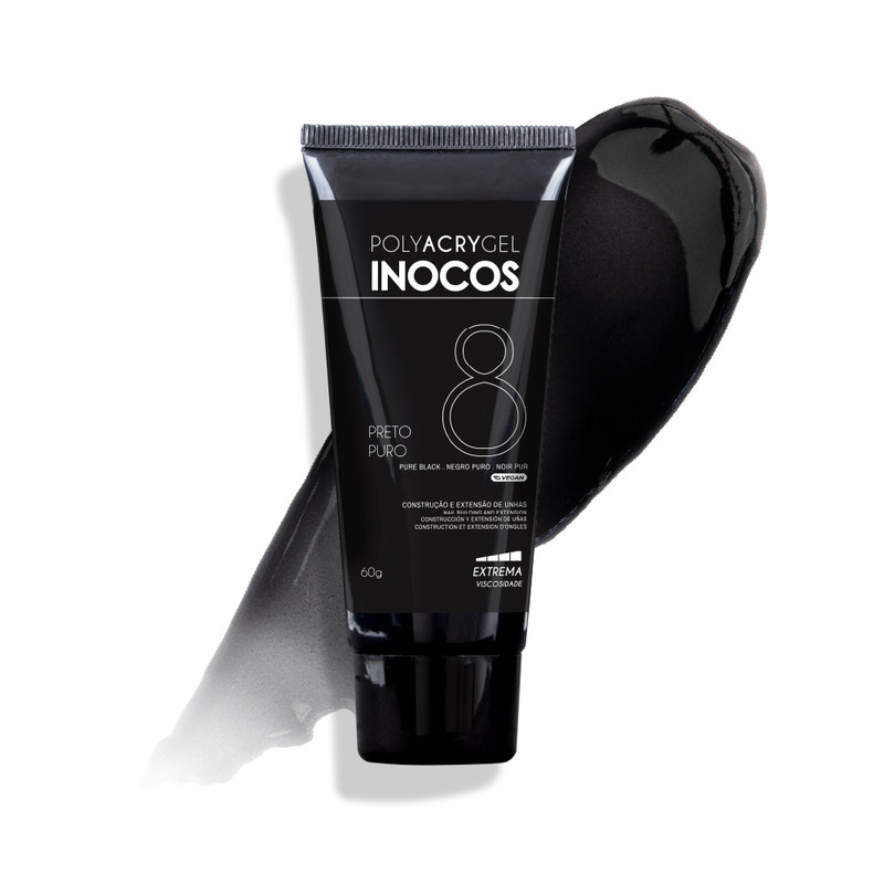 Polyacrygel Inocos Bisnaga 8 Preto Puro 60G