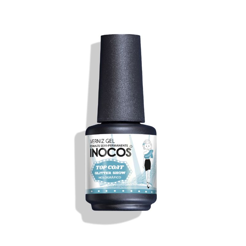 Verniz Gel  Inocos Top Coat Glitter Holografico 15ml