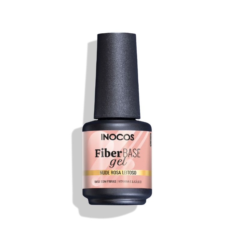 Verniz Gel Fiber Base Nude Rosa Leitoso 15ml