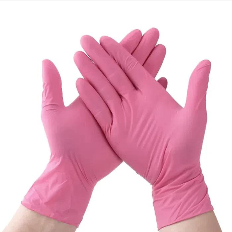 Luvas de Nitrilo Rosa sem Pó (100 unidades) Tamanho M