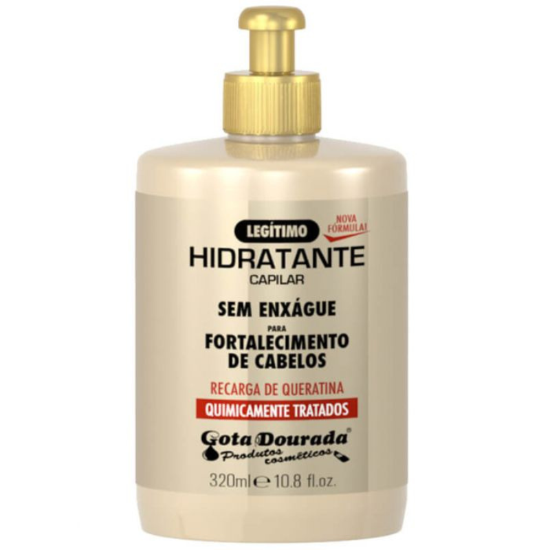 Gota Dourada Creme para Pentear Fortalecimento Recarga De Queratina 320ml
