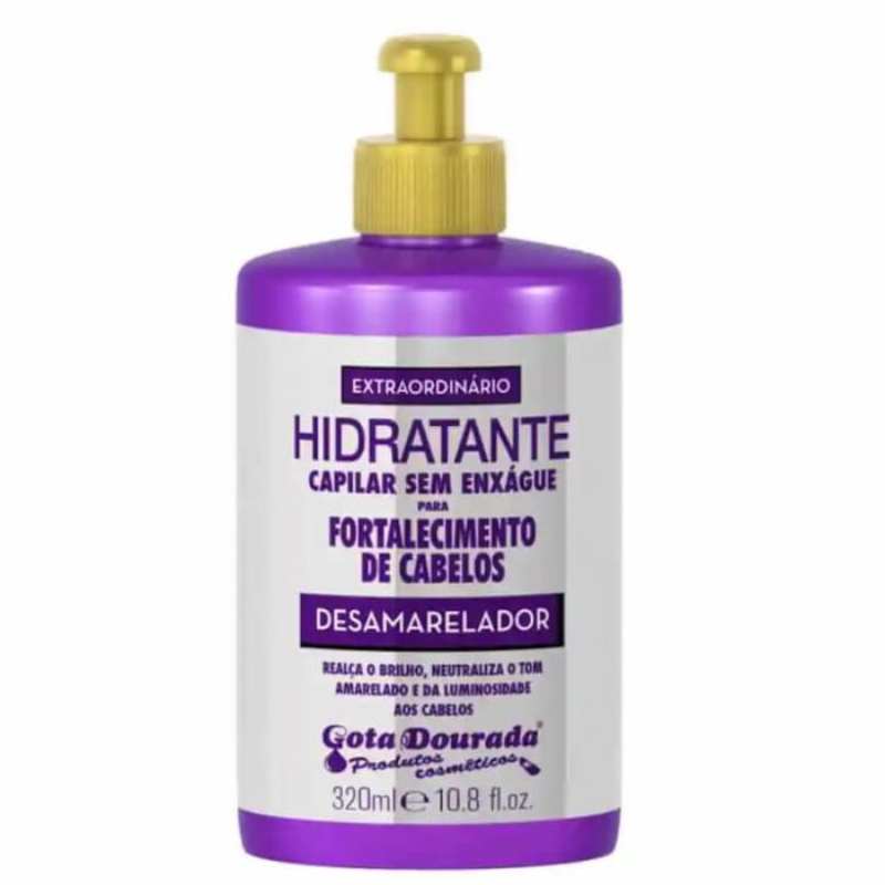 Gota Dourada Creme para Pentear Fortalecimento Desamarelador 320ml