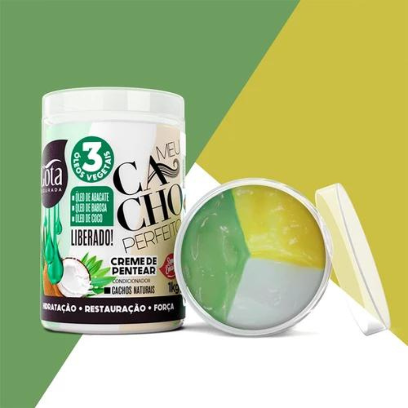 Gota Dourada Meu Cacho Perfeito Creme De Pentear 3 Óleos Vegetais 1kg - Image 2