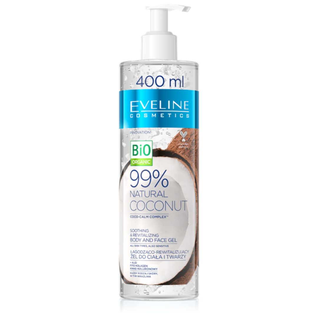 Eveline Cosmetics Natural Coconut Smoothing and Revitalizing Body Face Gel 400ml