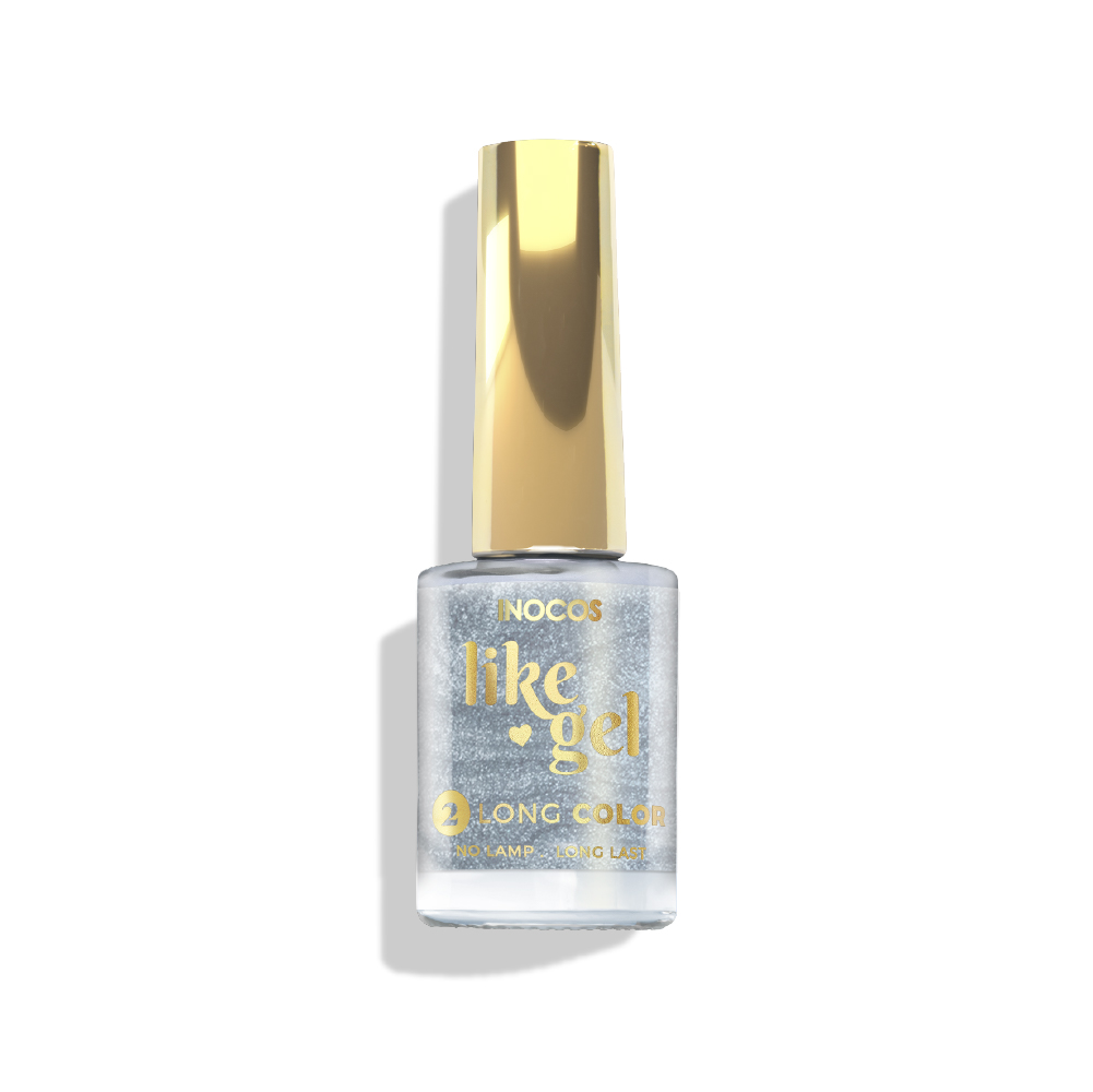 Inocos Like Gel Verniz de unhas efeito gel 102 Prata Cromado 11ml