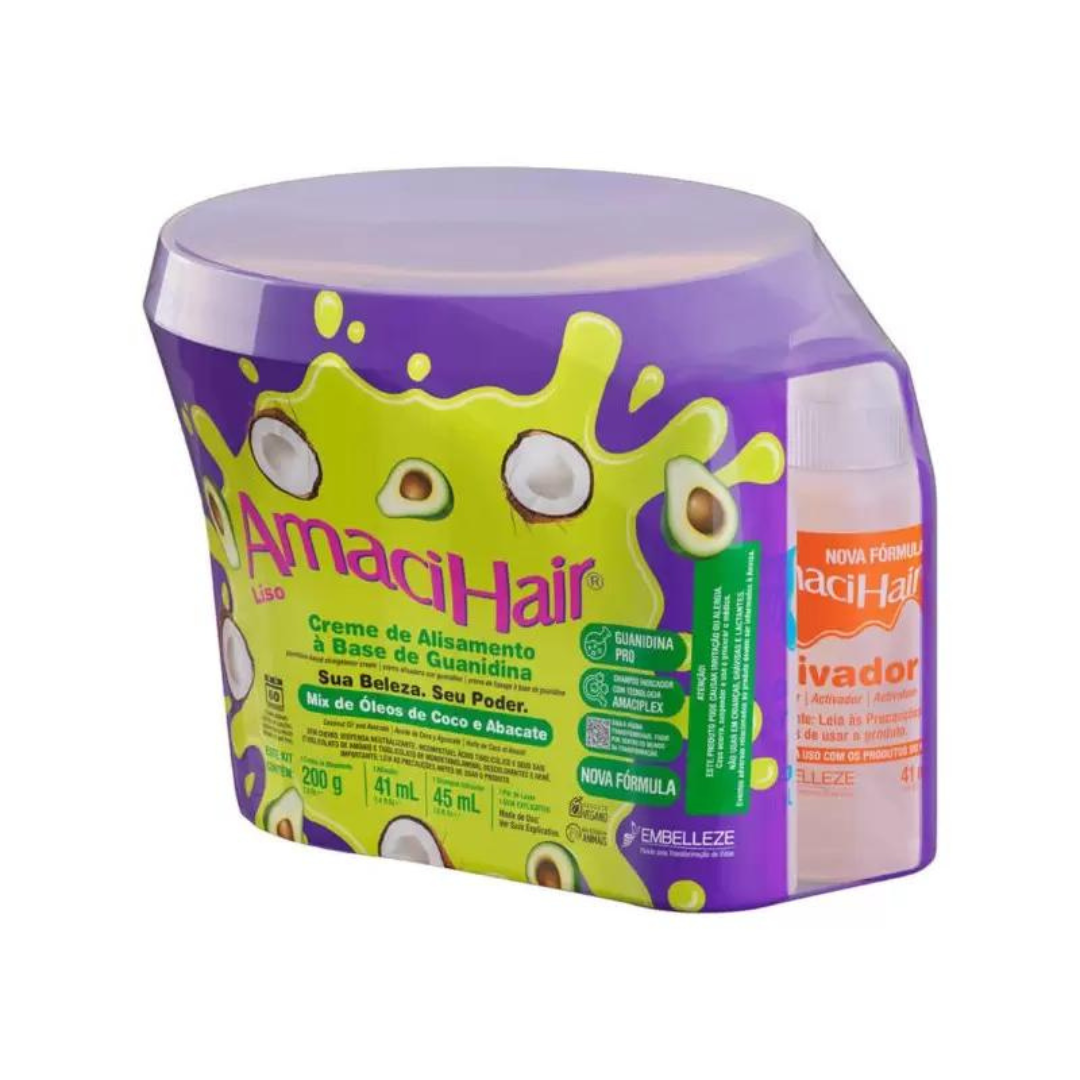 Amacihair Kit de Relaxamento Liso à base de Guanidina 210g