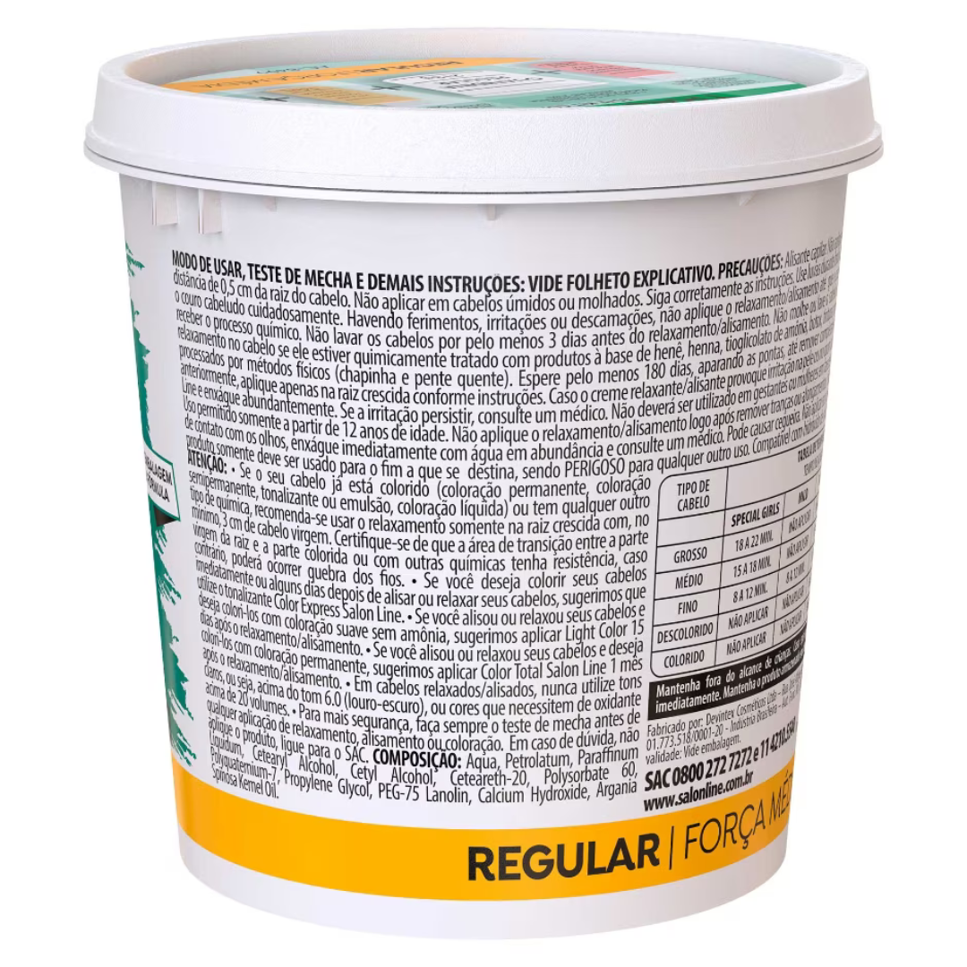 Guanidina Tradicional Regular Alisa e Relaxa Salon Line 218gr - Image 3