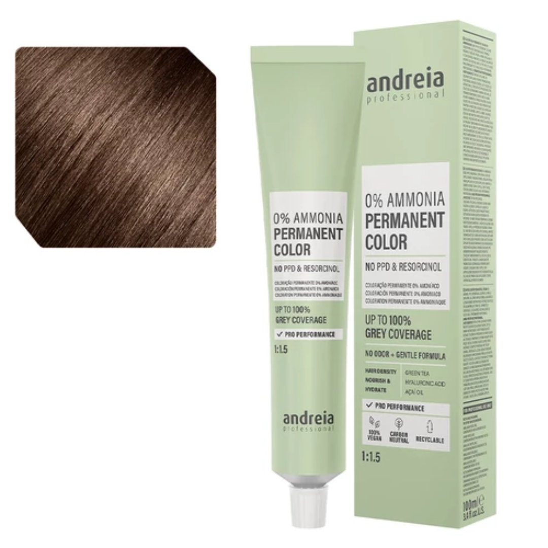 Andreia Coloração Permanente 0% Amoníaco 4.3 Castanho Médio Dourado